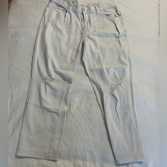 White Boyfriend Crop Jeans Size 14 - Picture 1 of 4